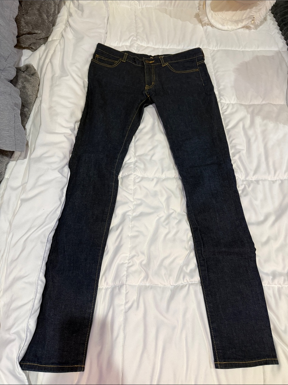 Saint Laurent Hedi Slimane wo Skinny Jeans in Dark Indigo with Contrast Stitch